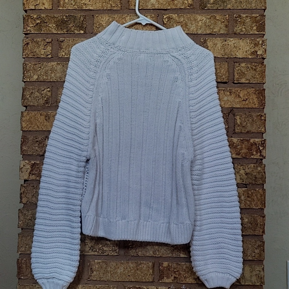 Free People Sweetheart Mock Neck Sweater Size XS Cozy Boho Cotton Knit - Picture 8 of 14